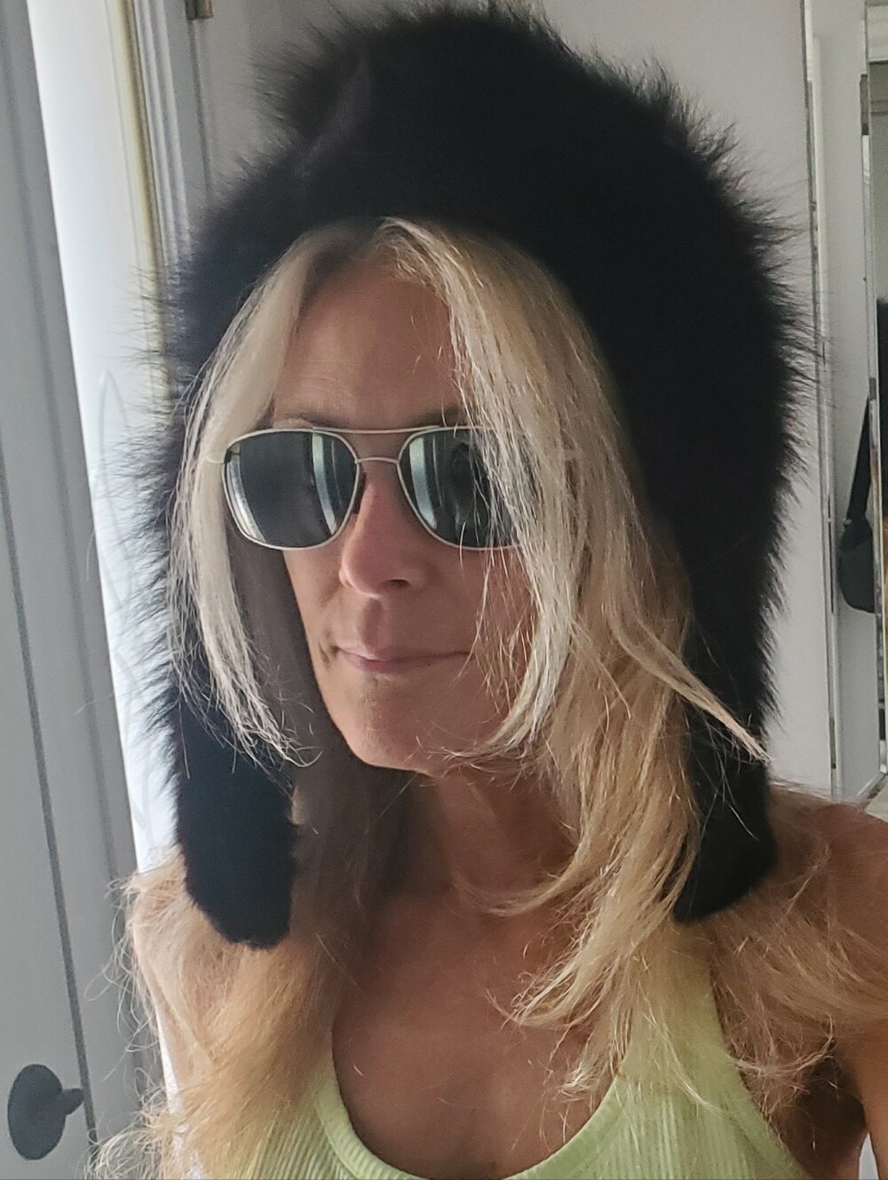 Real Fox Fur Hood Ski Hat Vintage